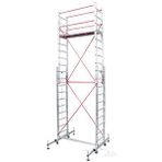 Beykon 6 Metre Alüminyum Tekerlekli Mobil Platform İskele Gümüş