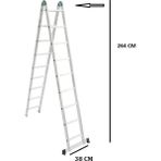 Beykon Alüminyum 9+9 Basamaklı Katlanır Çok Amaçlı Çift Taraflı Merdiven