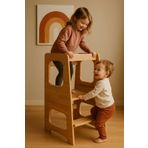 Beyla Baby Montessori Öğrenme Kulesi – Ahşap Çocuk Yardımcı Kule / Mutfak ve Aktivite Platformu
