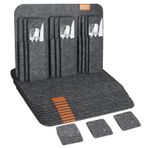 Beylce 30'lu set Amerikan servis altlığı yıkanabilir, tabak altlığı, keçe seti, 10 masa setli servis altlığı, 10 cam altlık, 10 çatal bıçak çantası (koyu gri, köşeli)