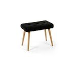 Beylerbeyi Gürgen Retro Ahşap Ayaklı Handmade Pofidik Puf Bench Koltuk - Siyah