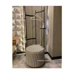 BEYLERBEYİ Puf ,kaz Ayağı Düz Kumaş ,makyaj Pufu Puf Sandalye Ayak Uzatma Pufu 45 Cm Yükseklik 38 Çap