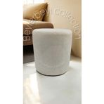 BEYLERBEYİ Puf ,krem Keten Kumaş ,makyaj Pufu Puf Sandalye Ayak Uzatma Pufu 45 Cm Yükseklik