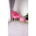 BEYLERBEYİ Sallanan Ahşap Ayaklı , pembe. Rengi Berjer Koltuk - Puf Hediyeli