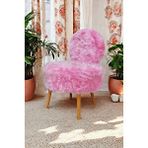 BEYLERBEYİ Tekli koltuk, uzun tüylü, pembe peluş, makyaj berjeri , dekoratif mekan koltuk,