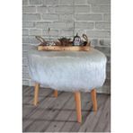 BEYLERBEYİ Valente Oval Puf Beyaz Peluş
