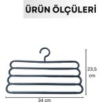 Beylini 4 Gözlü Pantolon Askılığı Kaydırmaz Dayanıklı Pantolon Organizeri Şal Atkı Eşarp Gardrop Düzenleyici - Siyah