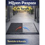Beylini Çift Taraflı Dezenfektan Hijyen Paspası Kapı Ev Ofis Giriş Kıvırcık Paspas Kurulama Kaydırmaz 40X80 Cm