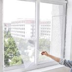 Beylini Pencere Sinekliği Tak Çıkar 4MT Cırt Bant Kesilebilir Tül Sineklik Sinek Önleyici Kovucu Perde Hazır Pratik Ağ Sök Tak Yıka (Beyaz, 130 x 150)