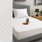 Beylini Yatak Alezi Kapitone Full Fitted Sıvı Geçirmez Kaymaz Yatak Örtüsü Yatak Koruyucu Full Kenar Çarşaf (Beyaz, 180 x 200)