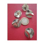 beyna aksesuar Gold Kıvrımlı Çizgi Kabartılı Bombeli Metal 2,5 CM Kaban Ceket Trençkot Düğme - 6lı Paket