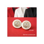 beyna aksesuar Kristal Taşlı Beyaz Mineli düğme (2,5 cm) 1 Paket 5 adet