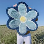 Beyond Deco Çiçek Halısı 88,9 cm, El Yapımı Tepeli Funky Sevimli Halılar Yatak Odası için Estetik İç Mekan Halı, Mutfak, Oturma Odası, Banyo için Mükemmel