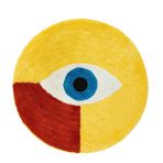 Beyond Deco El Dokuma Göz Bölgesi Halı 88,9 cm, Yumuşak Trendy Yuvarlak Soğuk Halı Oturma Odası, Mutfak, Çocuk oyun odası, Sevimli Dayanıklı Halı mat ile Tasarım Ev Dekoru