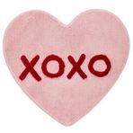 Beyond Deco XOXO Pembe Kalp Halı 88,9 cm, El Dokuma Krom Kalpler Sevimli Banyo Paspası, Havalı Mutfak Halıları, Kaymaz Banyo Paspası, Yeni Eve Taşınma Hediyesi