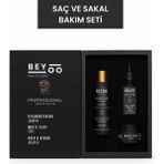 Beyoo Erkek Saç ve Sakal Bakım Seti – Güçlendirici Şampuan + Mat Şekillendirici + Argan Özlü Sakal Yağı - Siyah