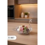beyshome Akrilik Dekoratif Kuğulu 6’lı Kahve Yanı Lokumluk & Sunumluk