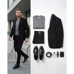 Beystil Erkek Siyah Blazer Ceket Petek - Slim Fit - 46