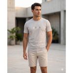 Beystil Erkek Taş Rengi Baskılı Bisiklet Yaka T-Şhirt 253407 - 3XL