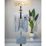 Beystil Sivri Yaka Açıkgri Takım Elbise Elanor - Slim Fit - Açık Gri - 6 Drop - 46