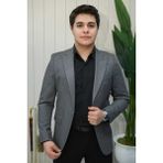 Beystil Sivri Yaka Gri Ceket Simon- Slim Fit - 48 - 6 Drop