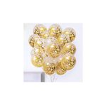 Beysüs Gold Konfetili Şeffaf Balon Seti 10 Adet