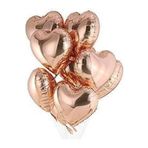 Beysüs Kalp Folyo Balon 5 Adet 40 Cm 16" Inç Rose Gold Renk