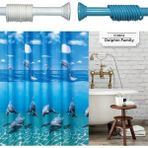 Beytug Dolpn Duş,Banyo Perdesi 180x200 Banyo Askısı Hediye