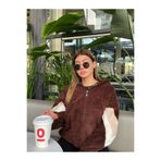 BEYUSİRA Butikcim Kadın Kapüşonlu Garnili Peluş Hırka