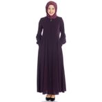 Beyza 668 Fermuarlı Kloş Mürdüm Ferace
