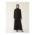 Beyza Giyim 9554 Ferace Pile Detaylı Siyah