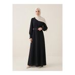 Beyza Giyim 9614 Elbise Pileli siyah