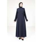 Beyza Yandan Bağlama Detaylı Lacivert Ferace 9166