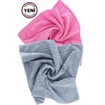 BEYZANA Simli Kareli 40x40cm 2li Mikrofiber Temizlik Bezi