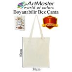 Bez Çanta 30X40cm 1 Adet Boş Boyanabilir Baskısız Bez Çanta Kulplu Ham Bez Çanta Boyama Çantası Etkinlik Okul Kreş