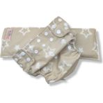 Bezhane Baby Yıkanabilir Bebek Bezi Cepli Yıldızlı Kapiçino (3KG-12KG)+1 Numara 7 Katlı Emici Ped - tek