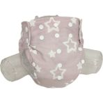 BEZHANE Baby Yıkanabilir Bebek Bezi Pembe Beyaz Yıldızlı (3kg-12kg)+1 Numara 7 katlı Emici Ped