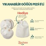 Bezhane Yıkanabilir 8'li Kumaş Göğüs Pedi %100 Organik Pamuk Kumaş ile Konforlu ve Nefes Alabilir