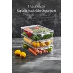 Bezos 3 Lü Kapaklı Buzdolabı Organizeri & Buzdolabı Düzenleyici 3 Lt