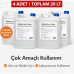 Bezos 4 Adet Distile Su 5 Litre Toplam 20 Litre Saflaştırılmış Deiyonize Saf Su Çok Amaçlı Kullanım - 00