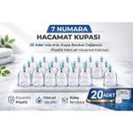 Bezos 7 Numara Hacamat Kupası 20 Adet Vakumlu Kupa Bardak Dayanıklı Plastik Manuel Hacamat Kabı Seti - Şeffaf