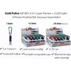 Bezos Gold Police GP-001 3 In 1 Laser Pointer + 2 LED Işıklı El Feneri Anahtarlıklı