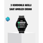 Bezos Mey Ithalat® 3 Kordonlu Amoled Akıllı Saat – Sağlık Takipli - 1BW-Beyaz - 35 - 48 mm - Belirtilmemiş