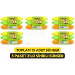 Bezos Nerox Magic Sihirli Sünger 3'lü 5 Paket Toplam 15 Adet Çok Amaçlı Temizlik Süngeri Mutfak Bulaşık Banyo Temizlik Süngeri