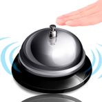 B&F Otel Resepsiyon Bell Masa Zili Servis Çanı Servis Çanı Klasik Çelik Servis Çağrıları için - Gümüş