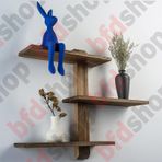 Bfdshop Dekoratif Modüler 3lü Masif Duvar Rafı Ceviz