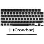 Bfenown MacBook Air M2 Retina 13,6 inç A2681 2022 Yıl Dizüstü Bilgisayar için Yedek ABD Klavye Tuş Kapakları Tuşları Siyah