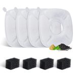 BFLICROY 4 Paket Kedi Su Fıskiyesi Filtreleri, 290 ml ve 190 ml için Evcil Hayvan Çeşmesi Yedek Filtreleri, Otomatik Köpek Su Dağıtıcısı, 4 Ön Filtre Süngerli Kedi Su Filtresi