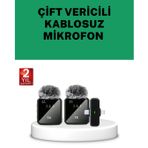 Bfs Canlı Yayın ve Video Çekimleri Için Çiftli Kablosuz Yaka Mikrofon