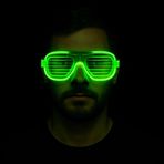 BFS Yeşil Led Işıklı Parti Gözlüğü – Neon Glow Şerit Gözlük 3 Modlu